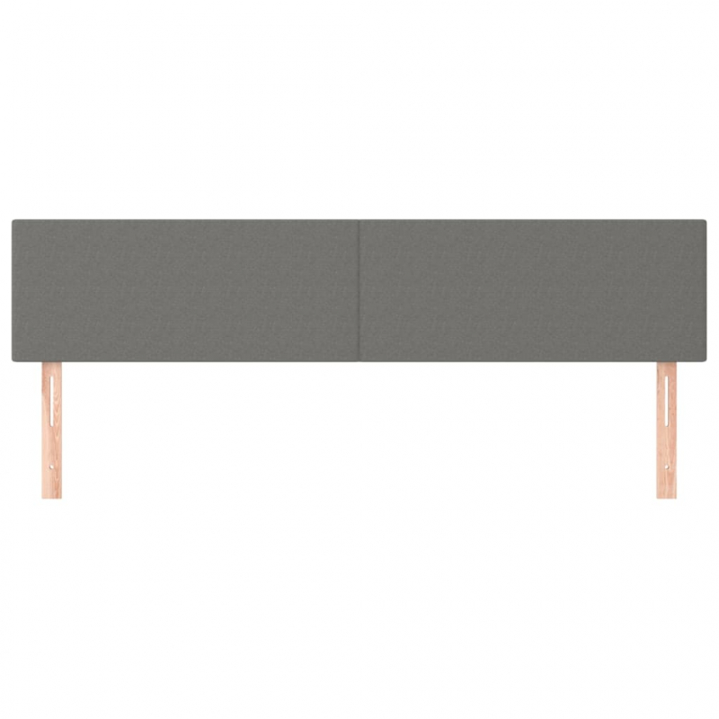 Kopfteile 2 Stk. Dunkelgrau 80x5x78/88 cm Stoff