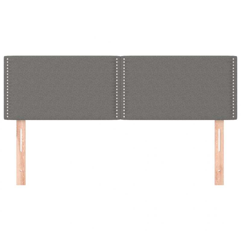 Kopfteile 2 Stk. Dunkelgrau 72x5x78/88 cm Stoff