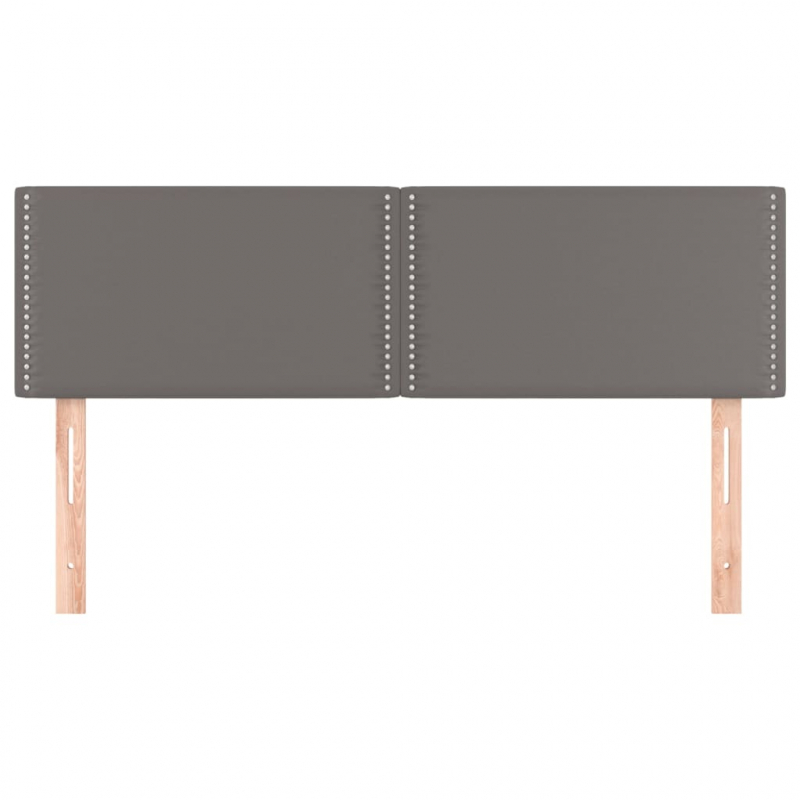 Kopfteile 2 Stk. Grau 72x5x78/88 cm Kunstleder