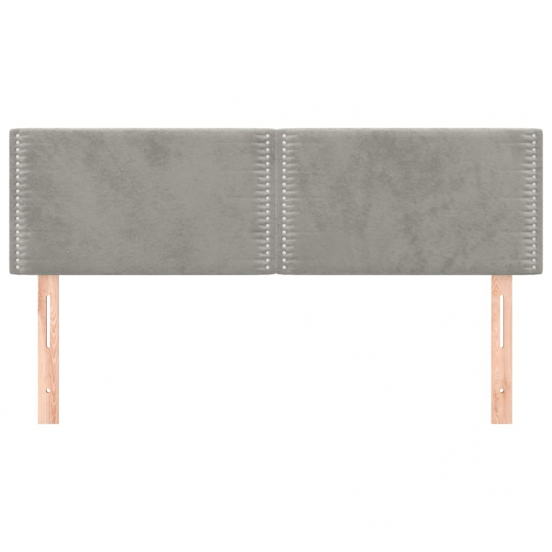 Kopfteile 2 Stk. Hellgrau 72x5x78/88 cm Samt