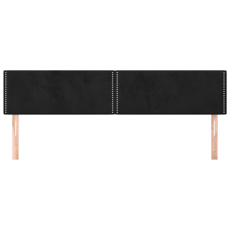 Kopfteile 2 Stk. Schwarz 80x5x78/88 cm Samt