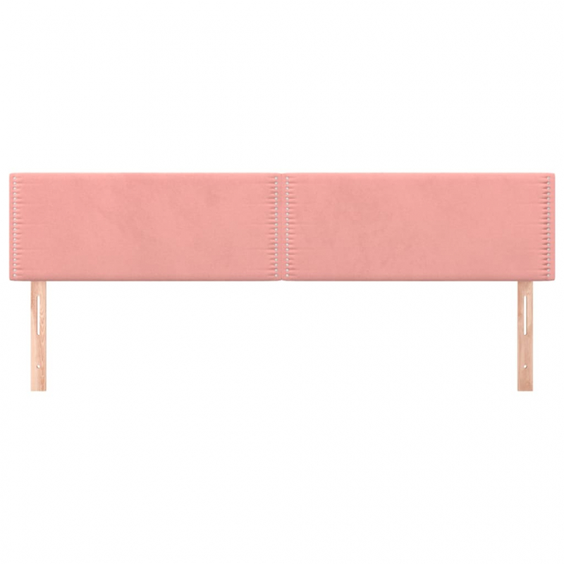 Kopfteile 2 Stk. Rosa 100x5x78/88 cm Samt