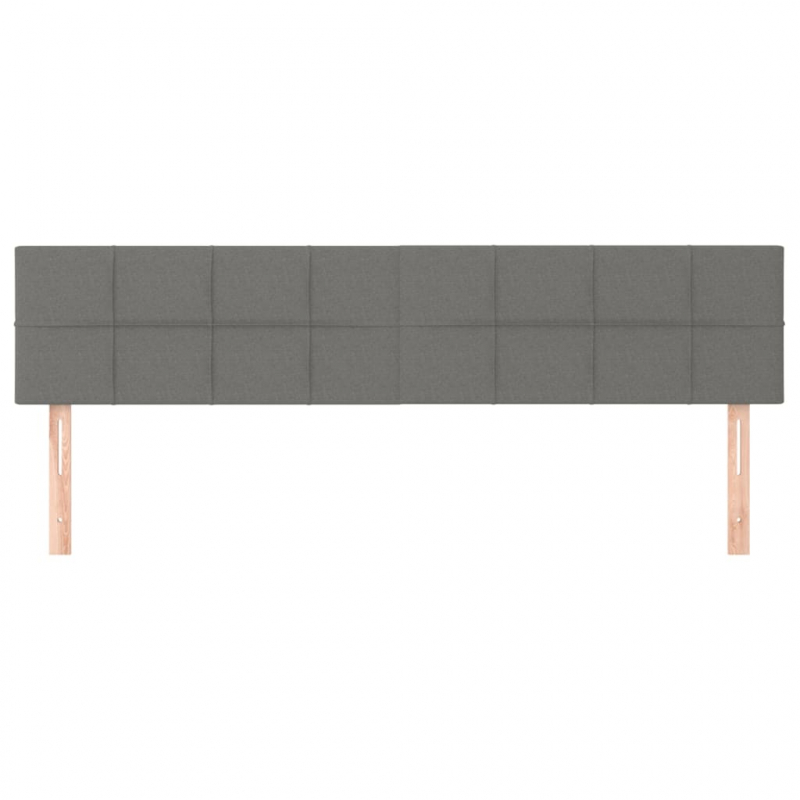 Kopfteile 2 Stk. Dunkelgrau 100x5x78/88 cm Stoff