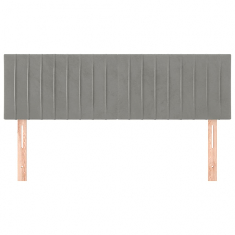 Kopfteile 2 Stk. Hellgrau 72x5x78/88 cm Samt