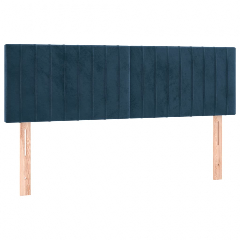 Kopfteile 2 Stk. Dunkelblau 72x5x78/88 cm Samt