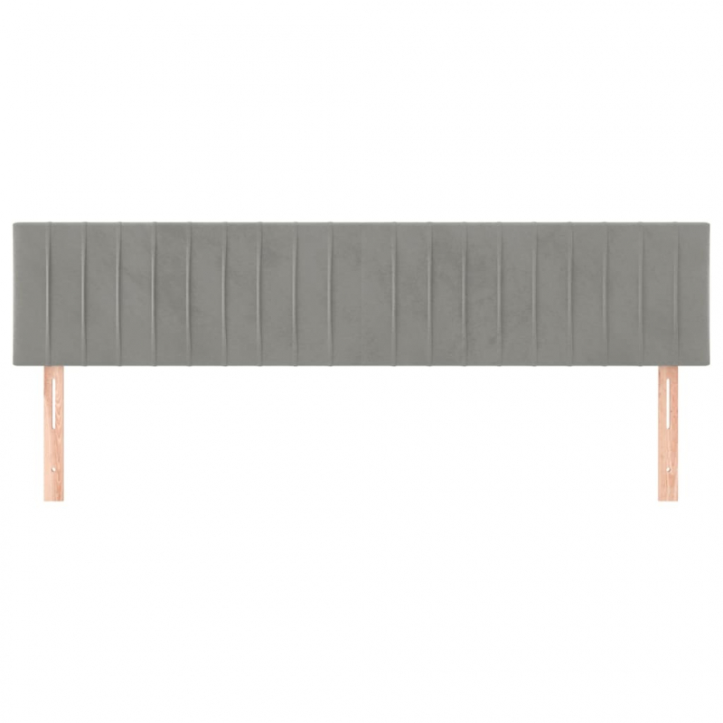 Kopfteile 2 Stk. Hellgrau 100x5x78/88 cm Samt