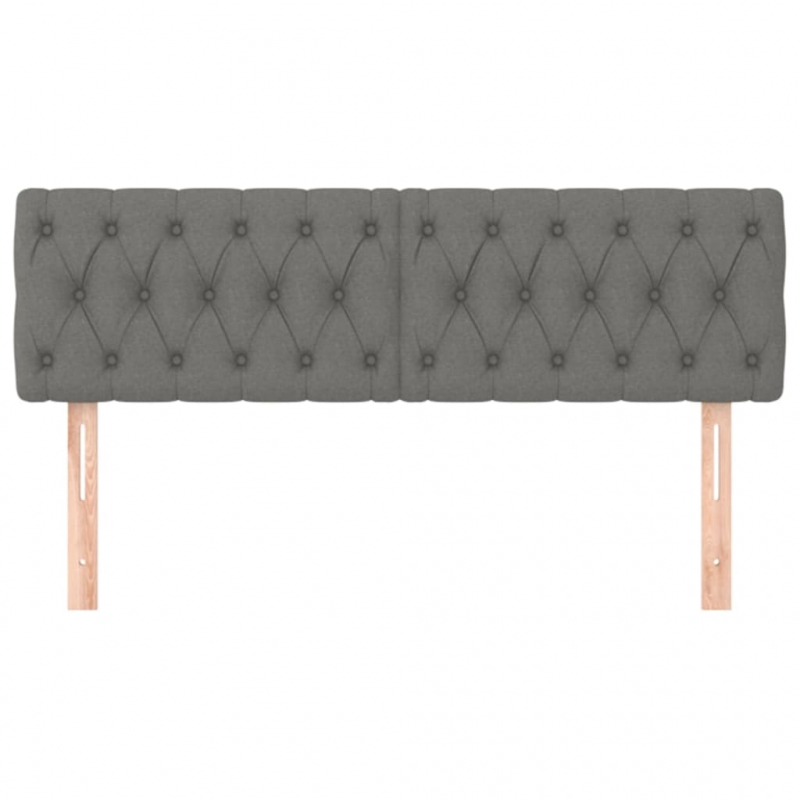 Kopfteile 2 Stk. Dunkelgrau 72x7x78/88 cm Stoff