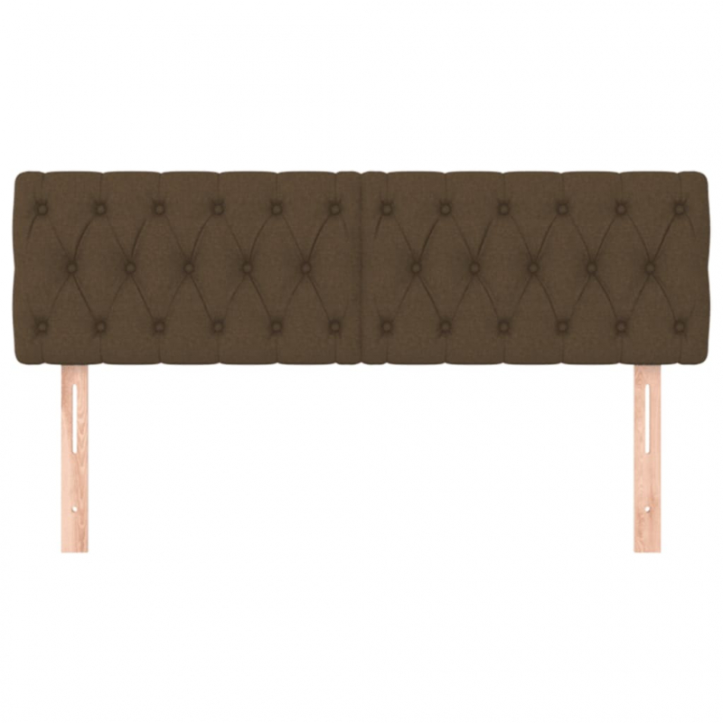 Kopfteile 2 Stk. Dunkelbraun 72x7x78/88 cm Stoff