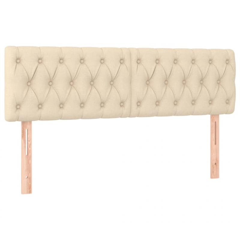 Kopfteile 2 Stk. Creme 72x7x78/88 cm Stoff