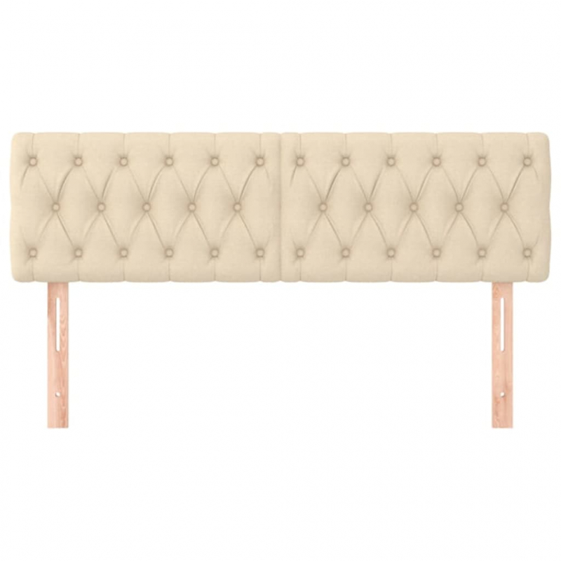 Kopfteile 2 Stk. Creme 72x7x78/88 cm Stoff