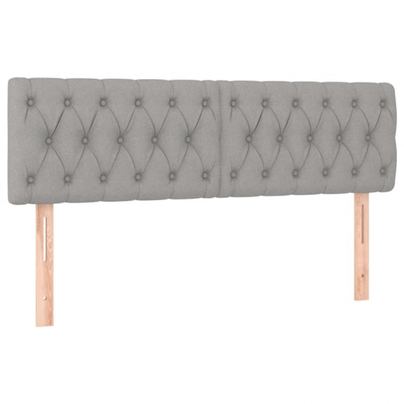 Kopfteile 2 Stk. Hellgrau 80x7x78/88 cm Stoff