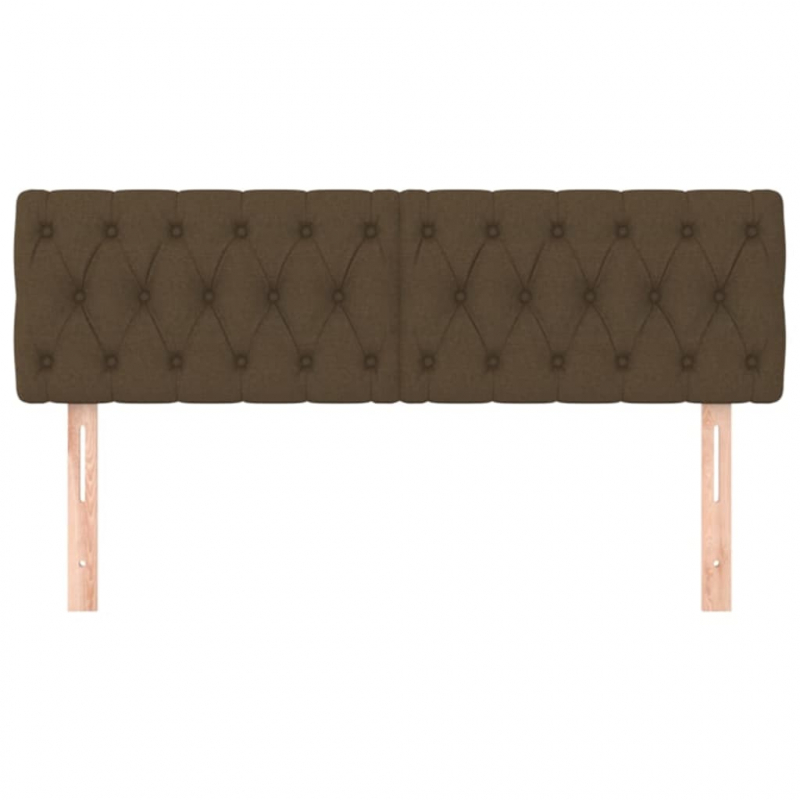 Kopfteile 2 Stk. Dunkelbraun 80x7x78/88 cm Stoff