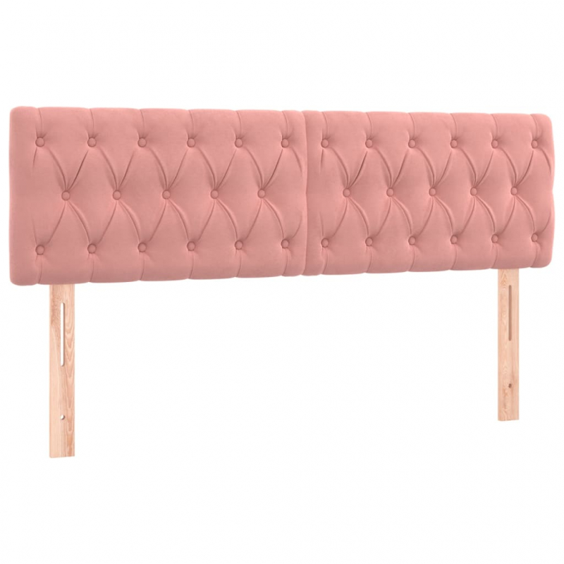 Kopfteile 2 Stk. Rosa 80x7x78/88 cm Samt