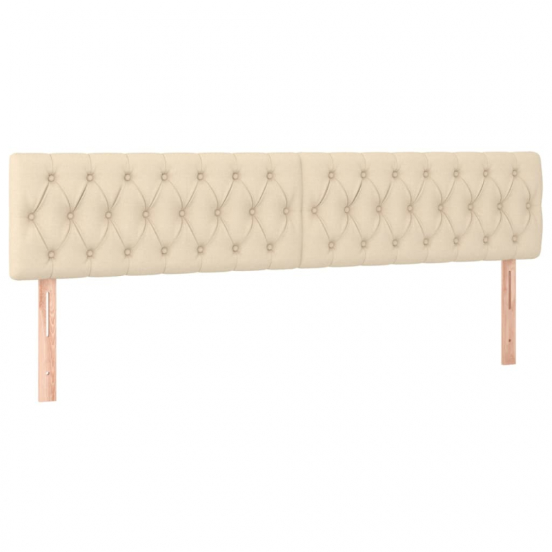 Kopfteile 2 Stk. Creme 100x7x78/88 cm Stoff