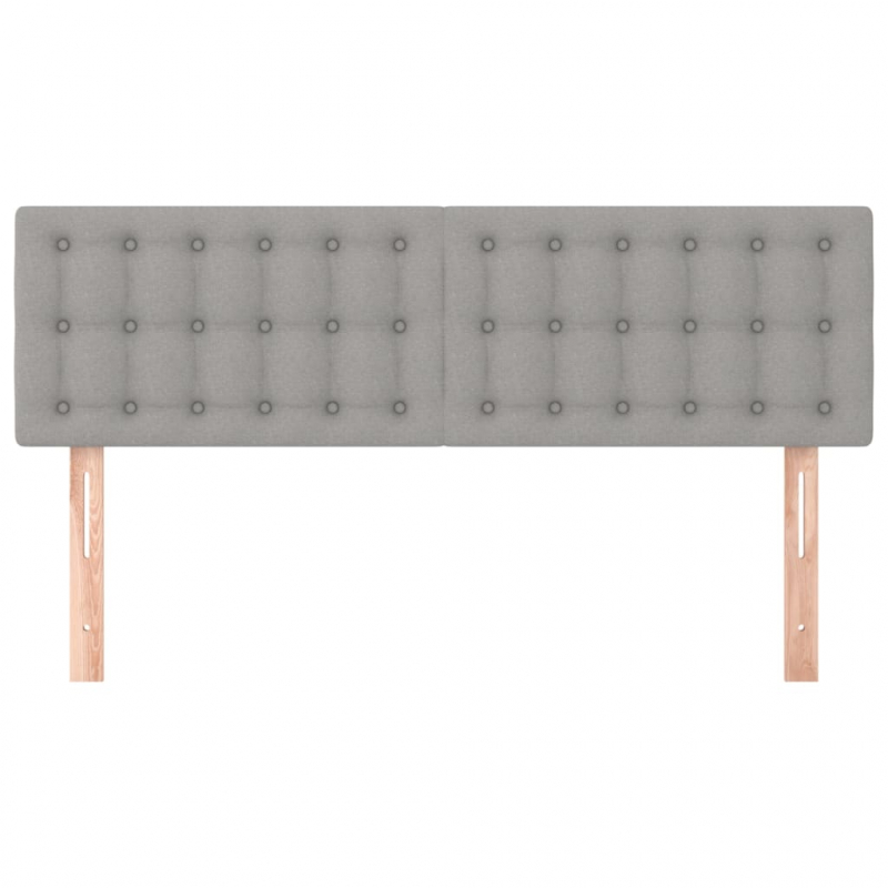 Kopfteile 2 Stk. Hellgrau 72x5x78/88 cm Stoff