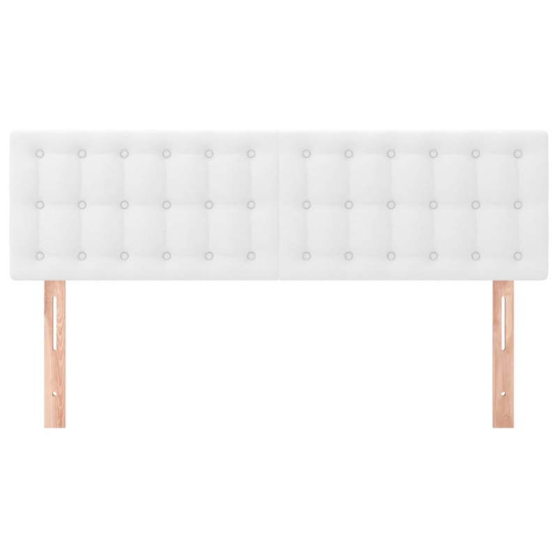 Kopfteile 2 Stk. Weiß 72x5x78/88 cm Kunstleder