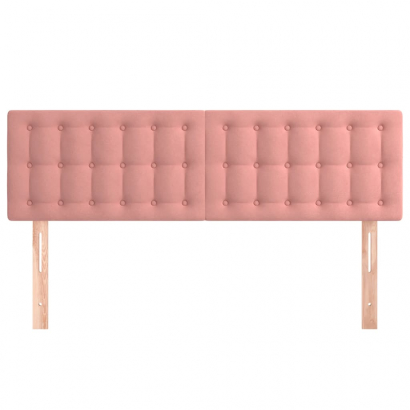Kopfteile 2 Stk. Rosa 72x5x78/88 cm Samt