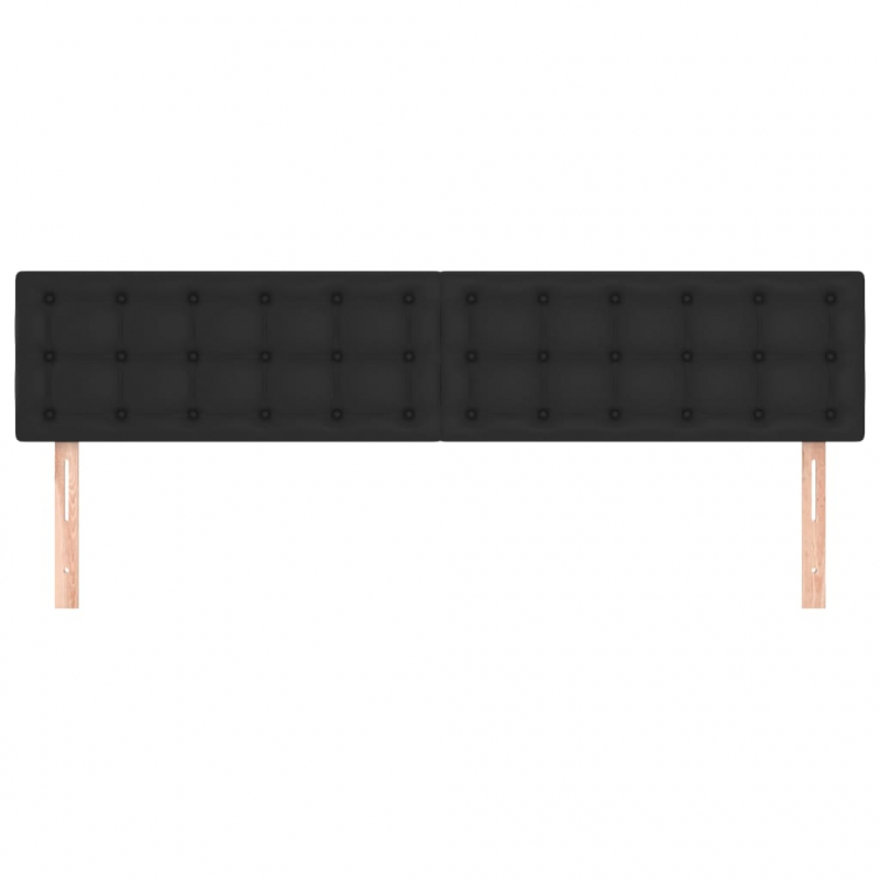 Kopfteile 2 Stk. Schwarz 80x5x78/88 cm Kunstleder