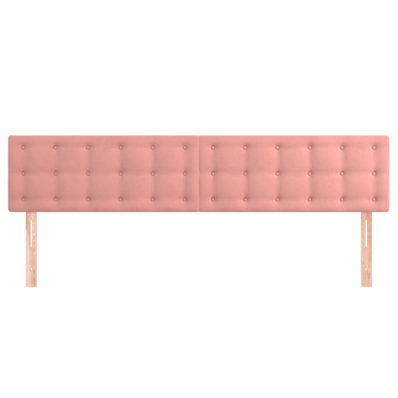 Kopfteile 2 Stk. Rosa 80x5x78/88 cm Samt