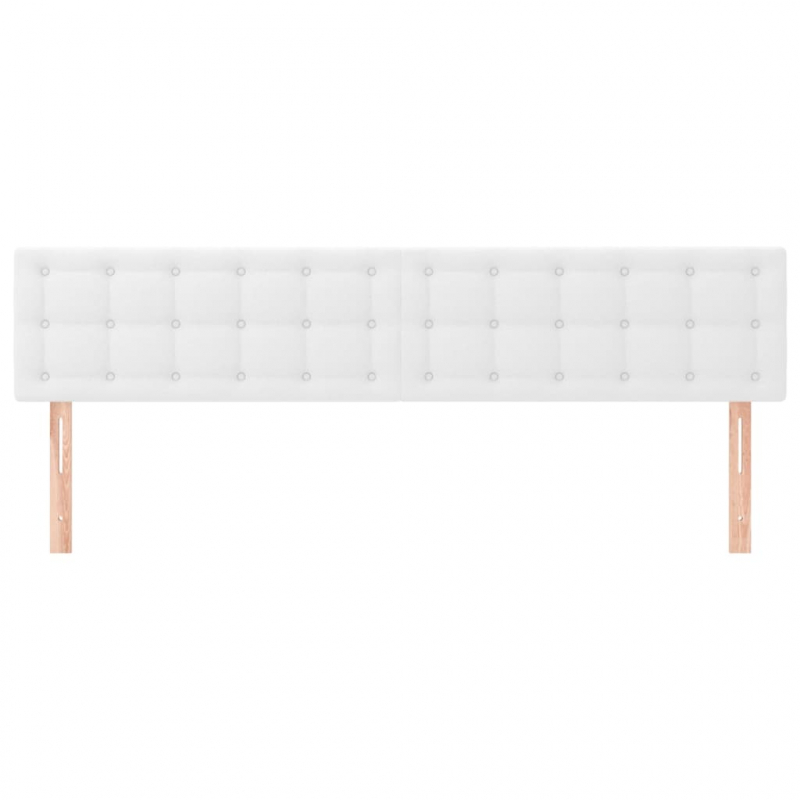 Kopfteile 2 Stk. Weiß 90x5x78/88 cm Kunstleder