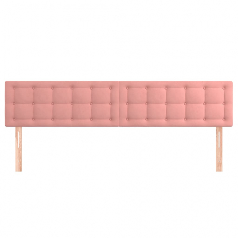 Kopfteile 2 Stk. Rosa 90x5x78/88 cm Samt
