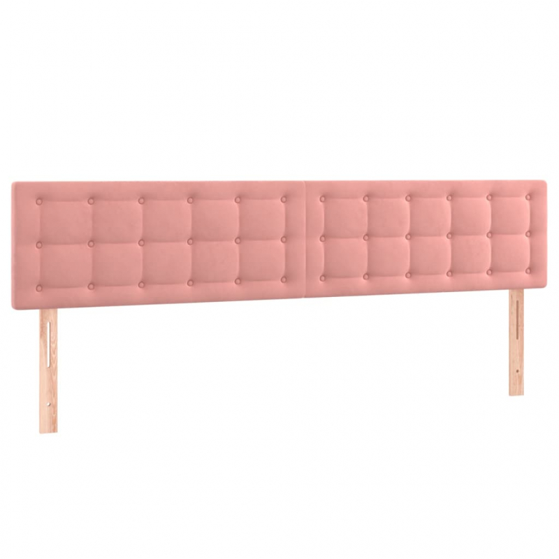 Kopfteile 2 Stk. Rosa 100x5x78/88 cm Samt