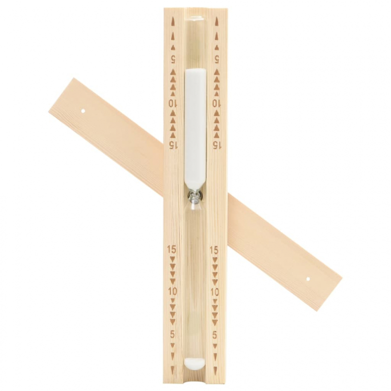 2-in-1 Sauna-Hygrothermograph und Sanduhr Set Massivholz Kiefer