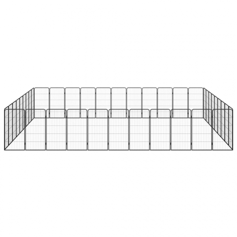 40-tlg. Hundelaufstall Schwarz 50x100cm Stahl Pulverbeschichtet