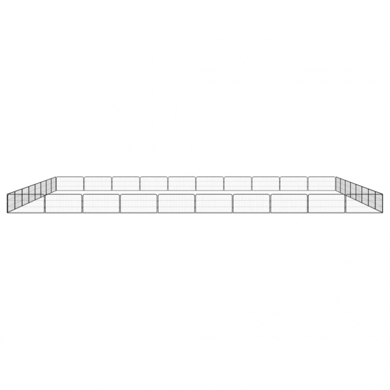 36-tlg. Hundelaufstall Schwarz 100x50cm Stahl Pulverbeschichtet