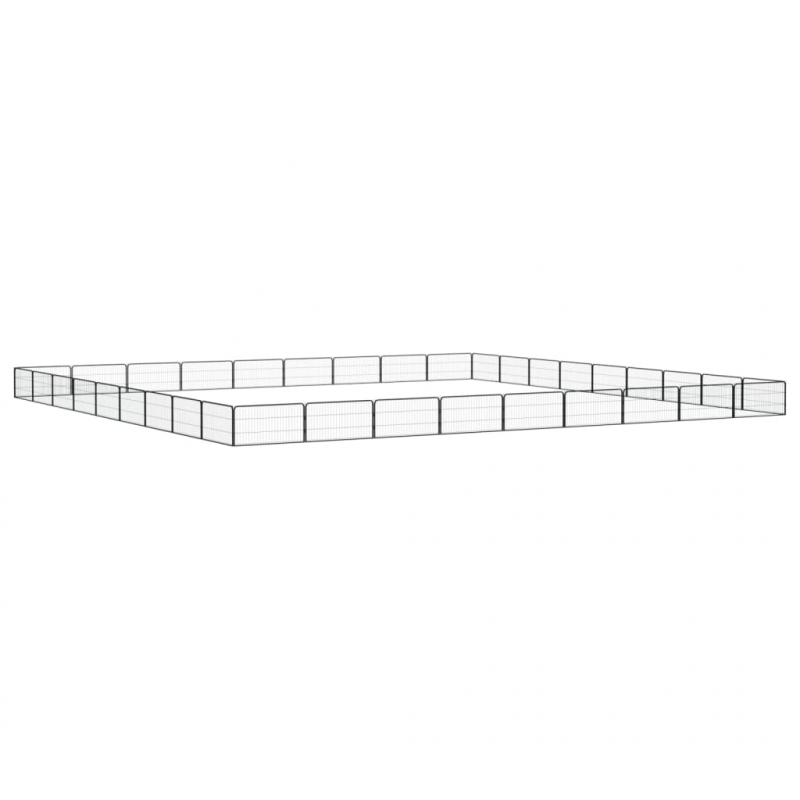 36-tlg. Hundelaufstall Schwarz 100x50cm Stahl Pulverbeschichtet