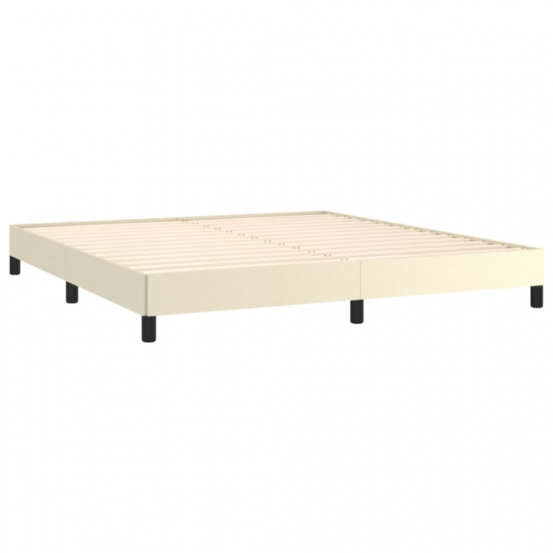 Bettgestell Creme 160x200 cm Kunstleder