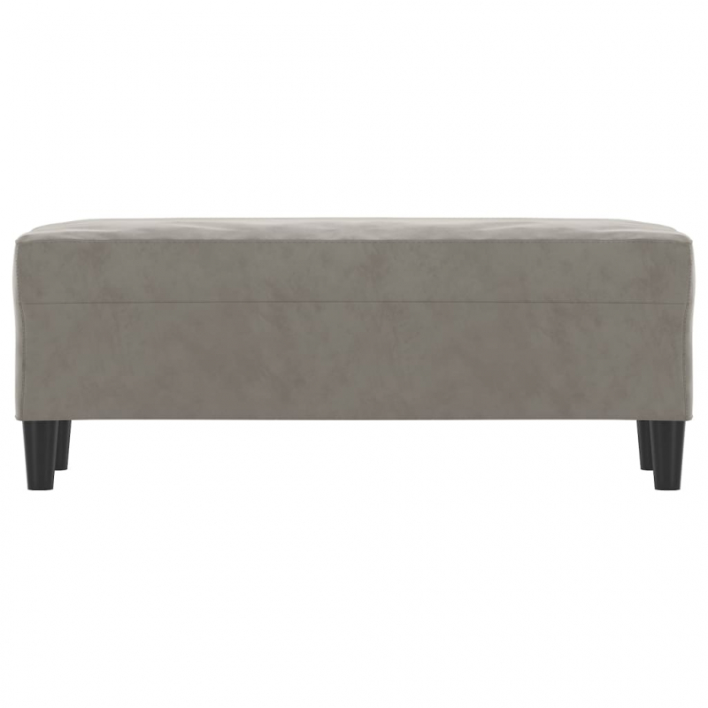 Sitzbank Hellgrau 100x35x41 cm Samt