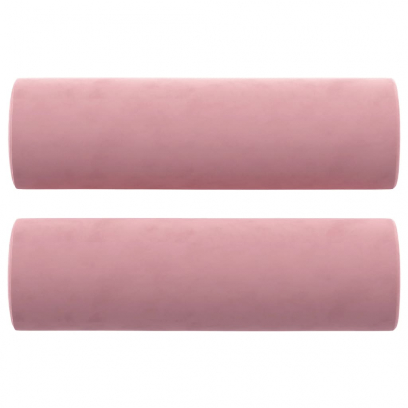 Zierkissen 2 Stk. Rosa Ø15x50 cm Samt