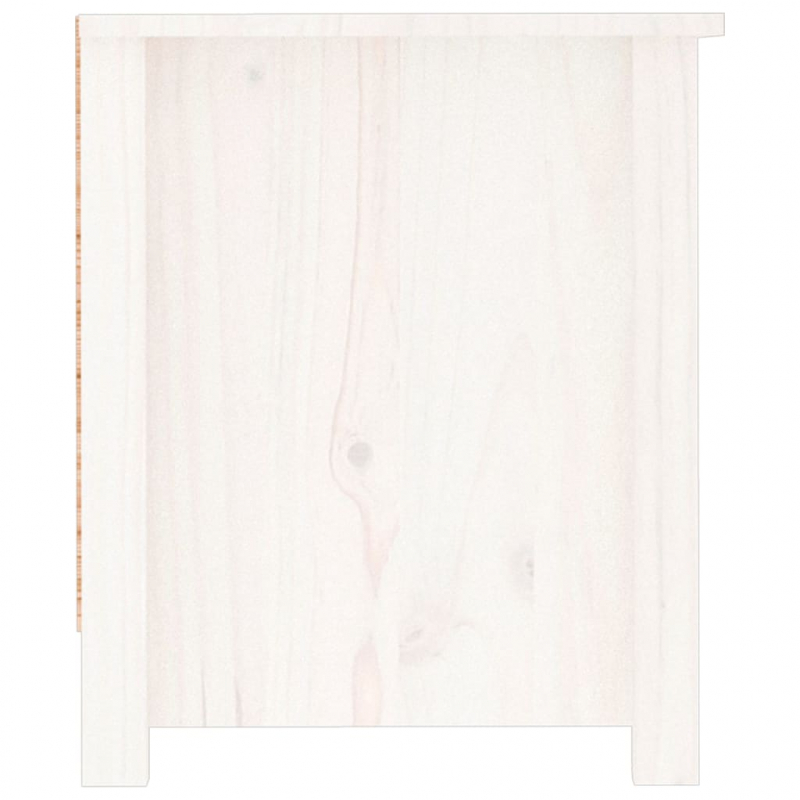 Schuhschrank Weiß 110x38x45,5 cm Massivholz Kiefer