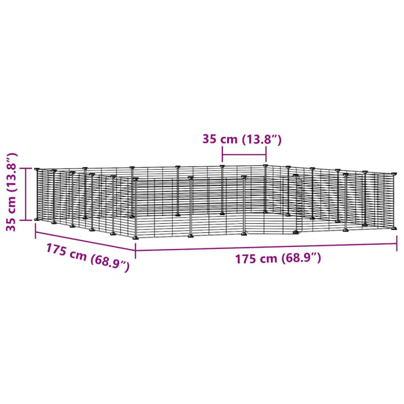 20-tlg. Haustierkäfig mit Tür Schwarz 35x35 cm Stahl