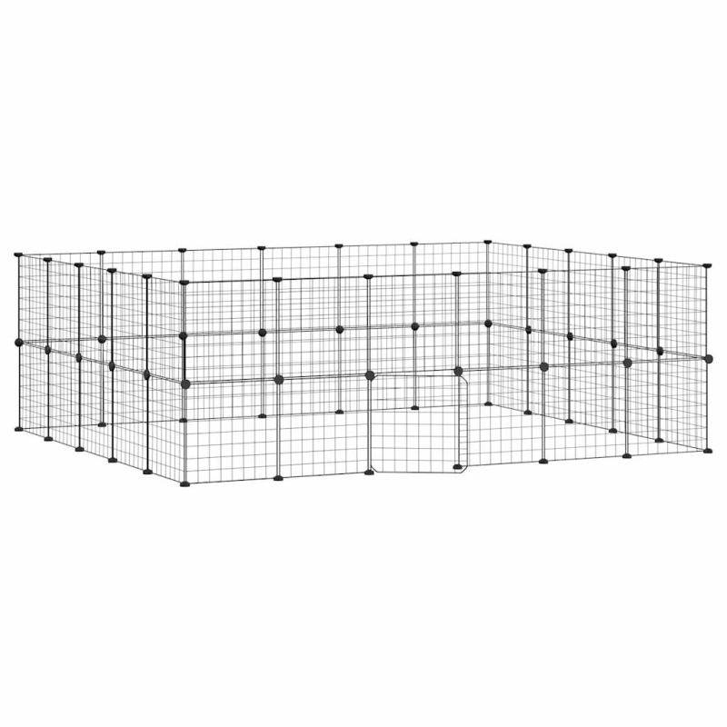 44-tlg. Haustierkäfig mit Tür Schwarz 35x35 cm Stahl