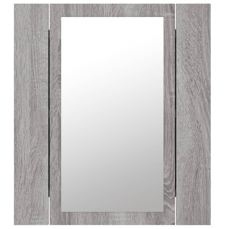 LED-Spiegelschrank Grau Sonoma 40x12x45 cm Holzwerkstoff