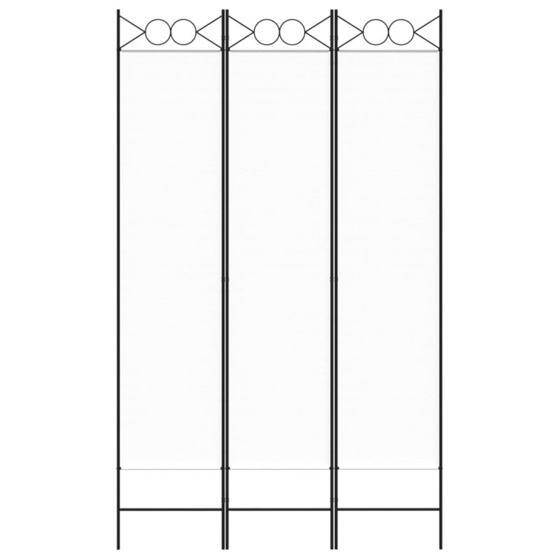 3-tlg. Paravent Weiß 120x200 cm Stoff