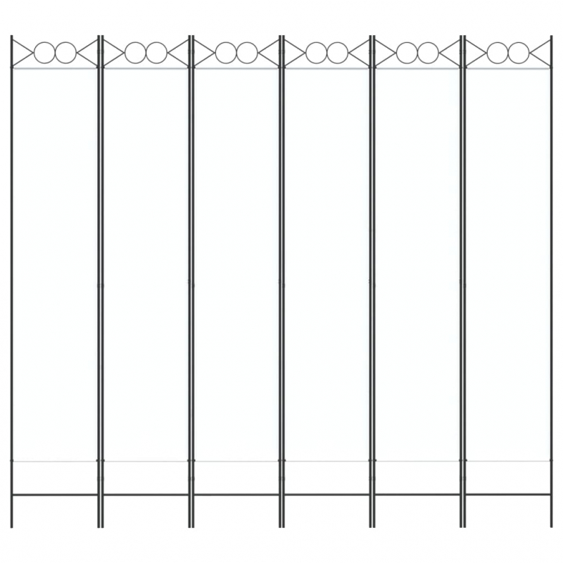 6-tlg. Paravent Weiß 240x220 cm Stoff