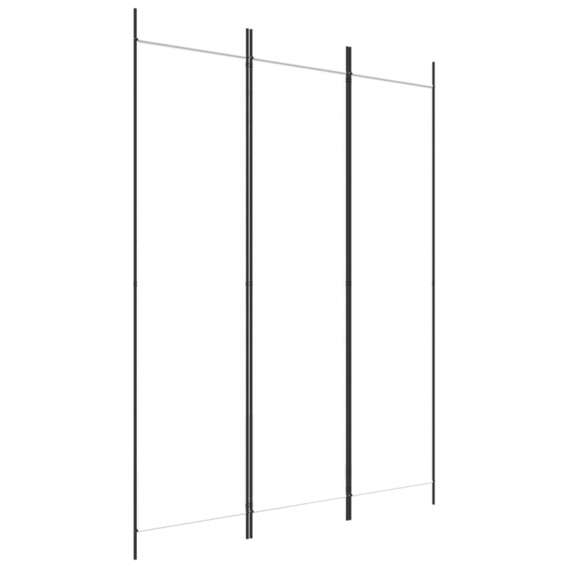 3-tlg. Paravent Weiß 150x200 cm Stoff