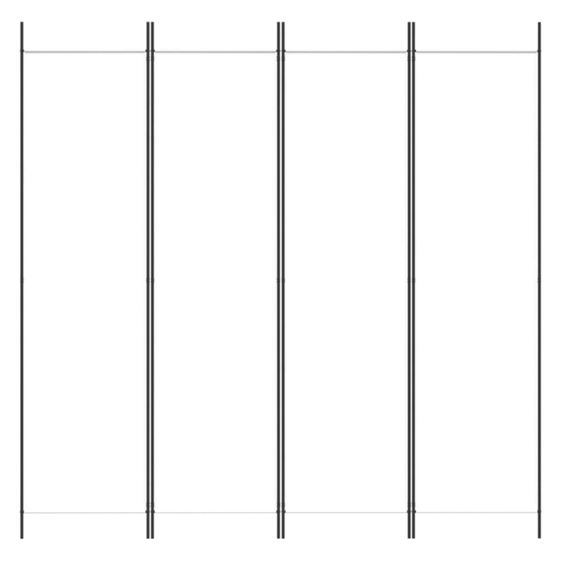 4-tlg. Paravent Weiß 200x200 cm Stoff
