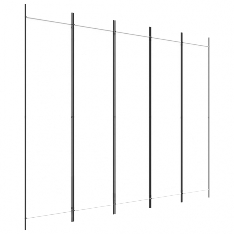 5-tlg. Paravent Weiß 250x200 cm Stoff