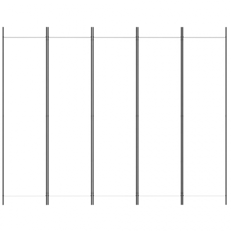 5-tlg. Paravent Weiß 250x200 cm Stoff