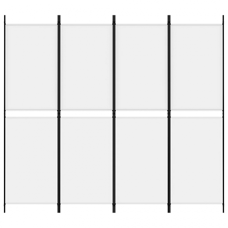 4-tlg. Paravent Weiß 200x180 cm Stoff