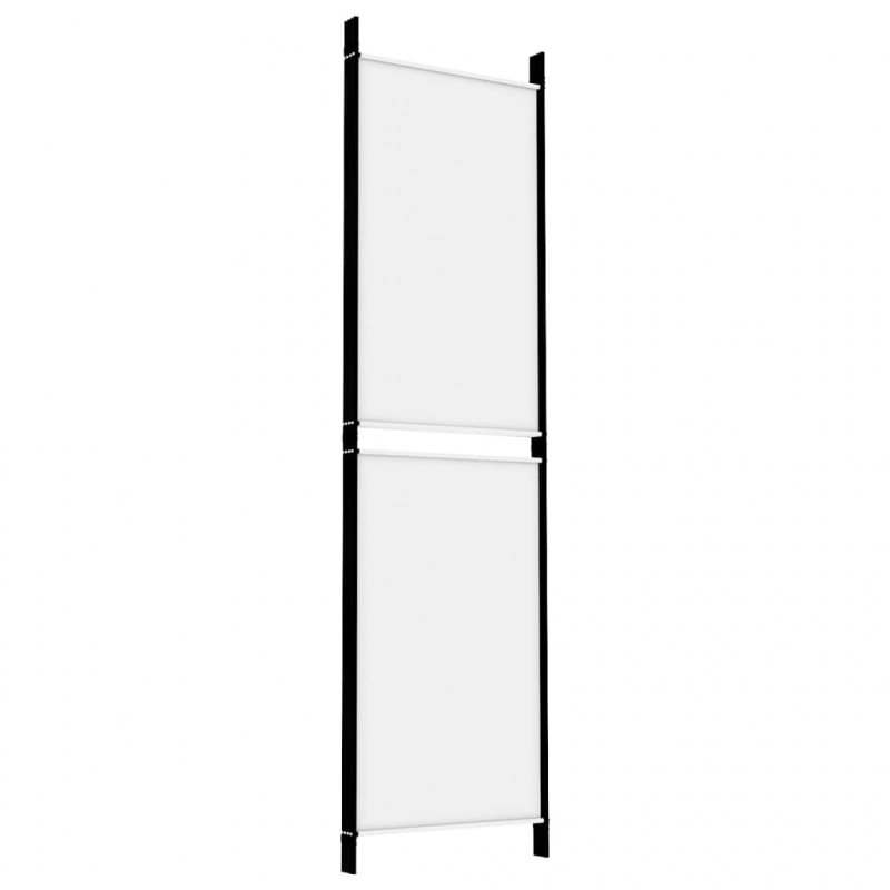 4-tlg. Paravent Weiß 200x180 cm Stoff