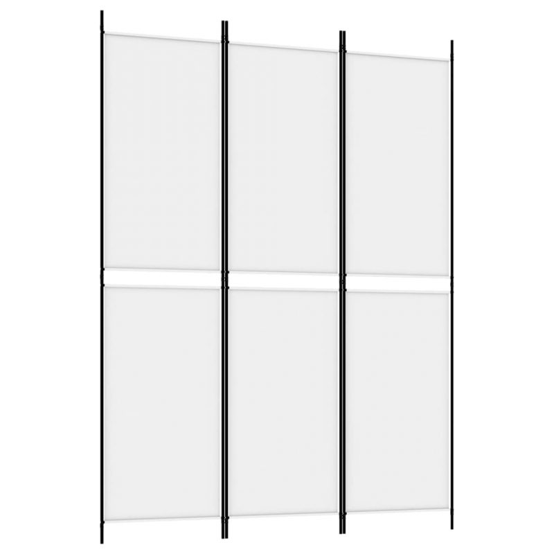 3-tlg. Paravent Weiß 150x200 cm Stoff