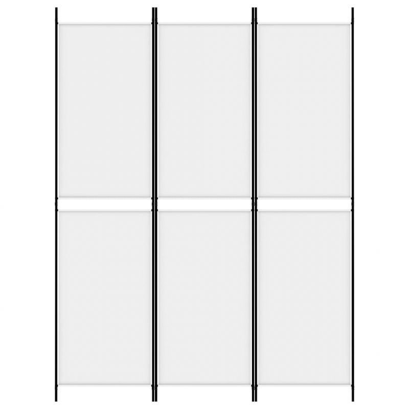 3-tlg. Paravent Weiß 150x200 cm Stoff