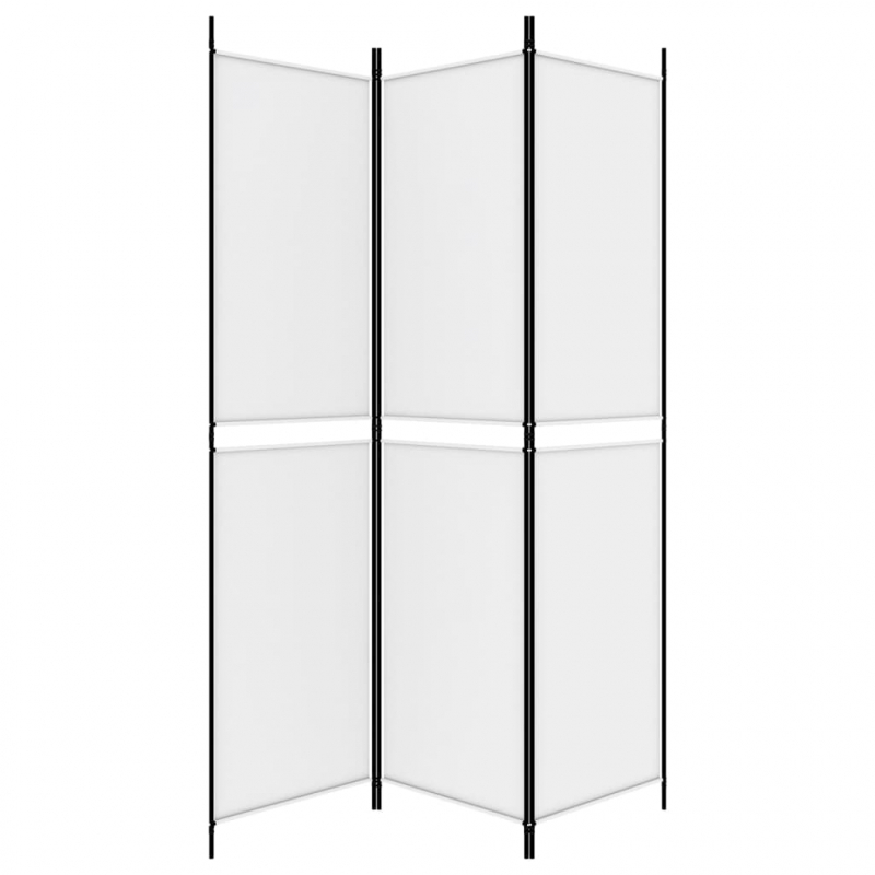 3-tlg. Paravent Weiß 150x200 cm Stoff