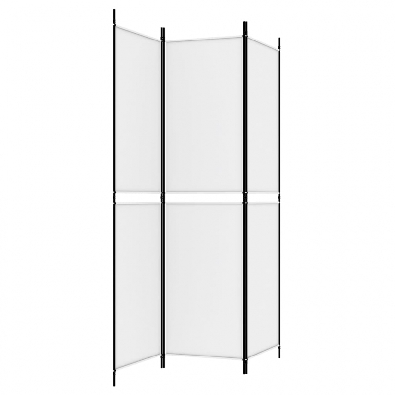 3-tlg. Paravent Weiß 150x200 cm Stoff