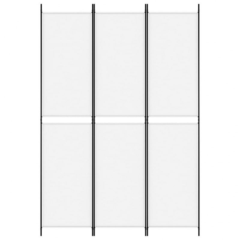 3-tlg. Paravent Weiß 150x220 cm Stoff